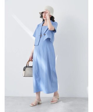 earth music&ecology リサイクルポリエステルブレンドキャミワンピース Sax