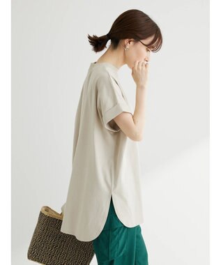 Green Parks 汗じみ防止Ｗカフスフレンチチュニック Off White