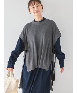 AMERICAN HOLIC ＳＥＴ　シャツワンピース＋ニットベスト Gray Mixture