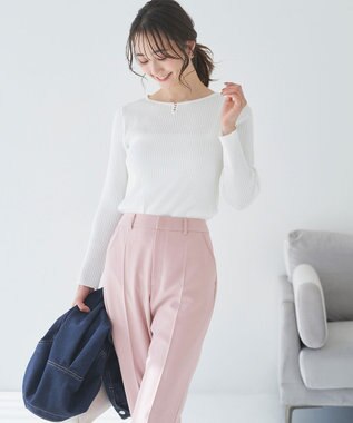 ANY SIS 【洗える】パール調ポイント ニット オフ