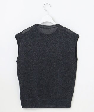 自由区 S 【カタログ掲載】カラーミックスラメスリーブレス ニット ネイビー