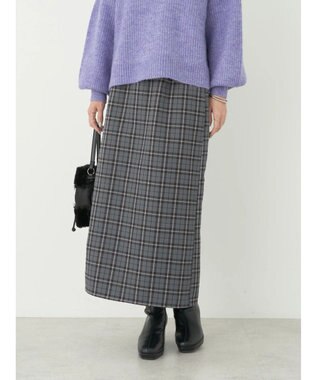 earth music&ecology チェックナロースカート Check Gray