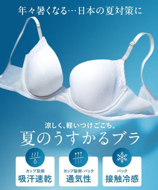Wing ブラジャー 汗のベタつきや不快感を軽減 軽やかなつけごこち 背中すっきり 【夏のうすかるブラ】 春 夏 KB2873 ウイング／ワコール サックス