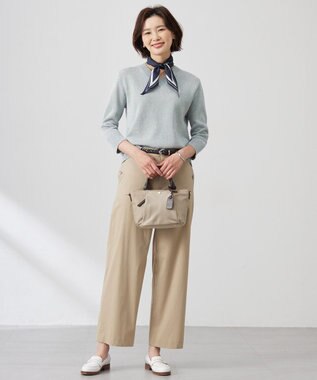 J.PRESS LADIES 【洗える】GIMA COTTON ミックスカラー Vネック ニット ミントMIX系