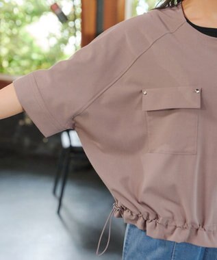 Tiaclasse ポケット付きドロストブルゾン ベージュ
