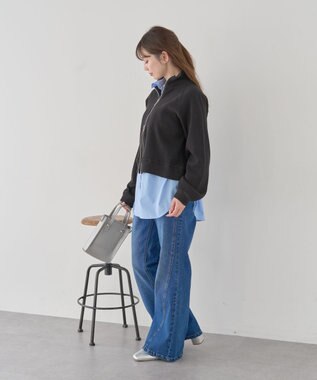 earth music&ecology 【予約】【綿100％】ダブルジップワッフルカーディガン ブラック