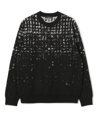 JOSEPH HOMME ドローイングブレイドジャガード　クルーネック長袖ニット ブラック系3