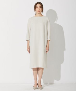 自由区 L 【セットアップ可】ダブルクロス サックワンピース ベージュ系