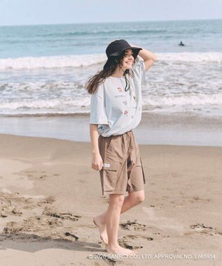 OP／FILA 【Ocean Pacific×ハローキティ】ラッシュTシャツ グレー