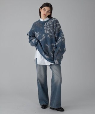 WEGO 【ユニセックス着用ITEM/MLサイズ展開】ファジーパターンプルオーバー ブルー