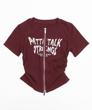 WEGO グラフィックロゴWジップSSトップス レッド