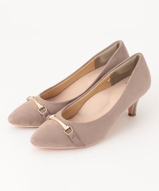 ANY SIS 【WEB・一部店舗限定】ビットスエードライク パンプス グレージュ