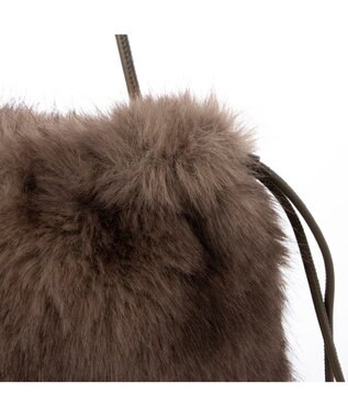 UNBILLION カシュカシュ cachecache / エコファーシンプル巾着ショルダーバッグ GY