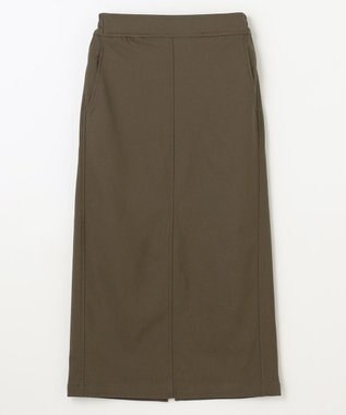 ANY L 【手洗い可/ウエストゴム】裏起毛ハイストレッチタイトスカート カーキ