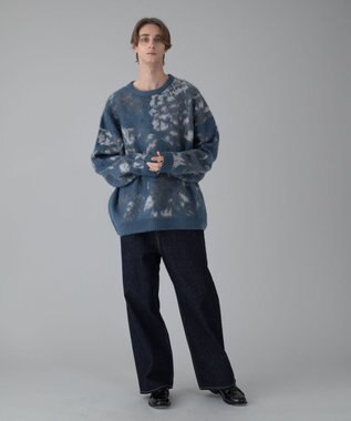 WEGO 【ユニセックス着用ITEM/MLサイズ展開】ファジーパターンプルオーバー ブルー