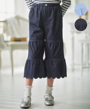 組曲 KIDS 【150-160㎝】ティアードデニムパンツ