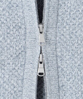 JOSEPH HOMME シルクバルキーハニカム　ジップアップニット サックスブルー系