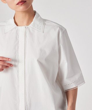 Paul Smith エンブロイダリー 半袖ブラウス オフホワイト