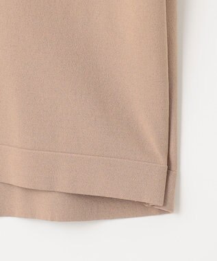 自由区 【洗える・XSサイズあり】クレープストレッチノースリーブ ニット キャメル系