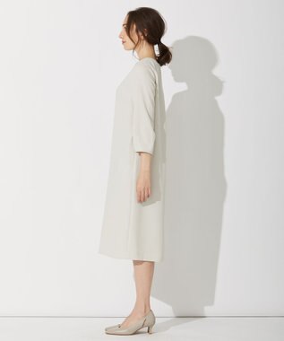 自由区 L 【セットアップ可】ダブルクロス サックワンピース ベージュ系