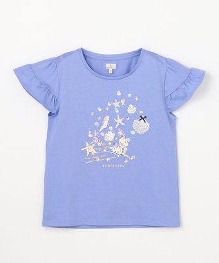 組曲 KIDS 【150-160㎝】 シーグロウフリルTシャツ アビスブルー