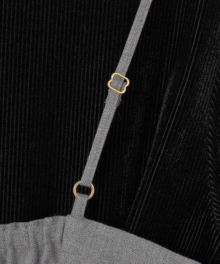 ANY SIS S 【BAILA12月号掲載・貴島明日香さんコラボ】ドッキングビスチェワンピース×インナーセット グレー×ブラック