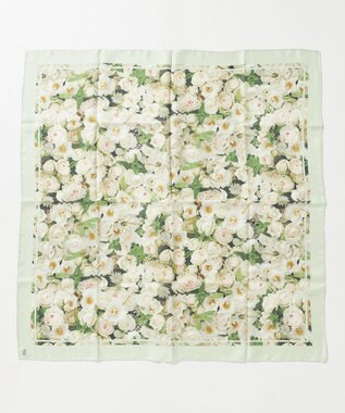自由区 【カトリエムブーケ】La boroderie de Laurent ブーケモチーフシルクスカーフ ブーケ柄