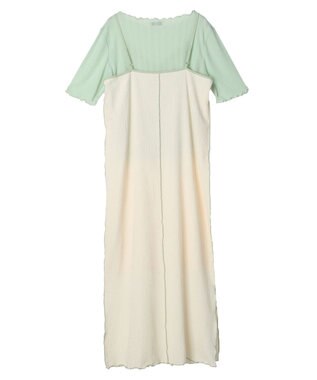 earth music&ecology ＳＥＴ２点配色キャミワンピース＋メローインナー Ivory