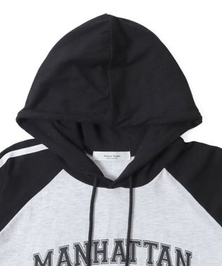 WEGO フーデッドラグランT ブラック