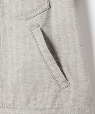 JOSEPH ABBOUD 【イタリア素材/ストレッチ】ヘリンボンモールスキンワーク ジャケット ライトグレー系