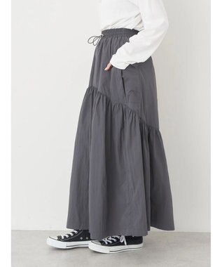 earth music&ecology ドロストテックスカート Charcoal Gray