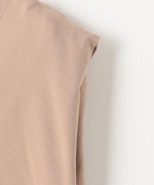 自由区 【洗える・XSサイズあり】クレープストレッチノースリーブ ニット キャメル系