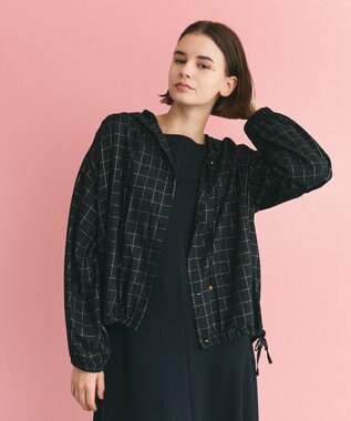 GRACE CONTINENTAL ラメチェックフーディー ブラック