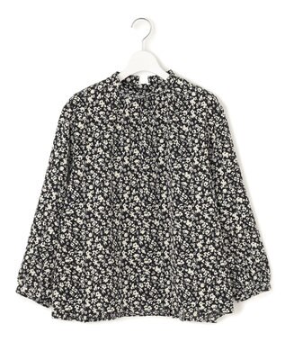 【WOMEN】フラワープリント プリーツブラウス