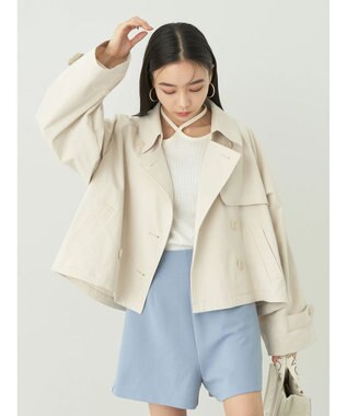 earth music&ecology ショートトレンチコート Ecru