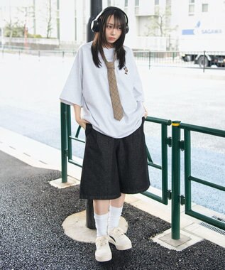 WEGO 【ユニセックス着用ITEM/ウエストゴム/SMLサイズ展開】イージーコットンハーフパンツ デニムブラック
