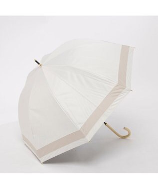 UNBILLION カシュネ cachenez / 【晴雨兼用】【日傘】UV カット率99％以上 PU切り継ぎボーダーバルーンショートパラソル ホワイト