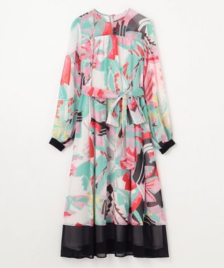 GRACE CONTINENTAL アールデコリゾートプリントワンピース ピンク