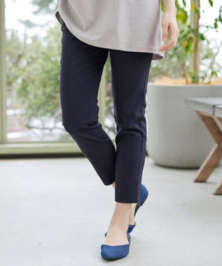 Tiaclasse 麻混ストレッチテーパードパンツ