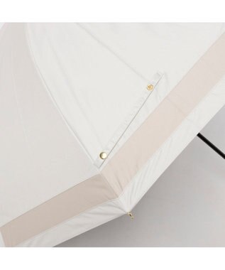 UNBILLION カシュネ cachenez / 【晴雨兼用】【日傘】UV カット率99％以上 PU切り継ぎボーダーバルーンショートパラソル ホワイト