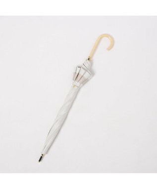 UNBILLION カシュネ cachenez / 【晴雨兼用】【日傘】UV カット率99％以上 PU切り継ぎボーダーバルーンショートパラソル ホワイト