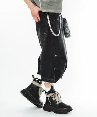 WEGO 【ユニセックス着用ITEM】パラシュートハトメショーツ デニムブラックソノタ