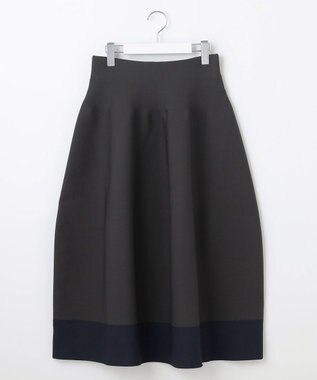 自由区 L 【洗える】ポリエステルホールガーメント スカート アッシュ×ネイビー