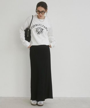 WEGO 【ANGIE VINTAGE】GILDAN カレッジロゴ オーバーサイズ プリント ロンT ホワイトその他