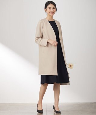 ANY SIS 【洗える】セレモニーダブルクロス ワンピース ネイビー