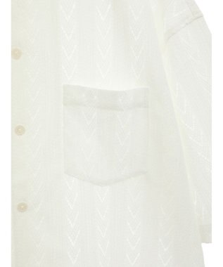CRAFT STANDARD BOUTIQUE レースオープンカラーシャツ White
