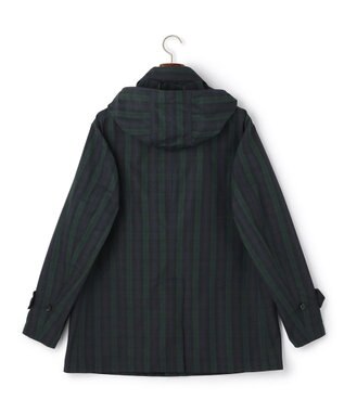 J.PRESS MEN 【オンオフ兼用 / ストレッチ / 撥水 / 洗える】トリコット3レイヤーバルマカンショートコート / フードデタッチャブル ネイビー系3