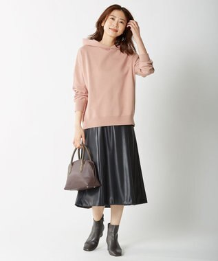 J.PRESS LADIES 【WEB限定・洗える】BARTOLOZZI ポリエステルレザーII スカート ブラック系