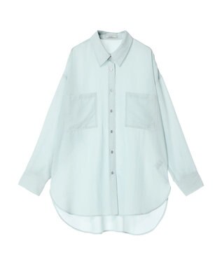 earth music&ecology ウ゛ィンテージボタンフロントポケットシャツ Light Green