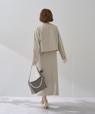 YECCA VECCA 【2点SET】ショートジャケットセットキャミワンピース Light Beige